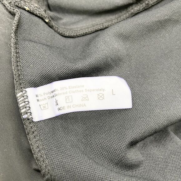 Cheeky High Cut Womens Swimsuit Size Large Black Gold Glam Beach Summer Resort - Picture 9 of 9